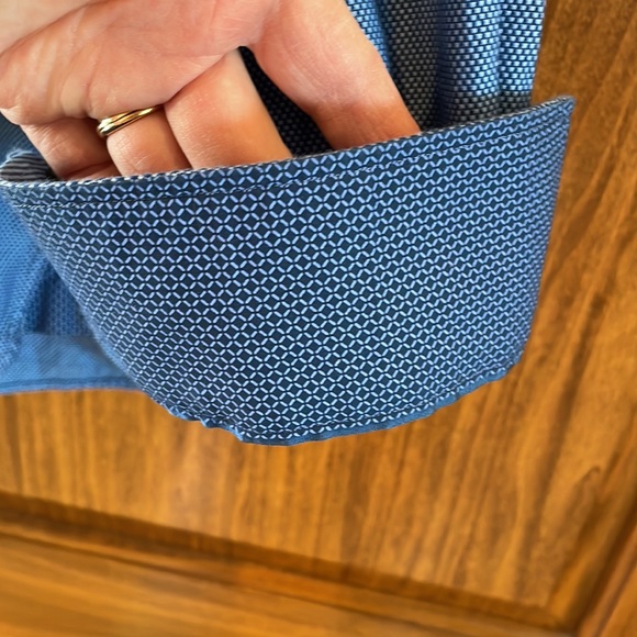 Ted Baker Endurance Blue Textured Long Sleeve Cuff Button Down Shirt Sz M - Picture 4 of 10